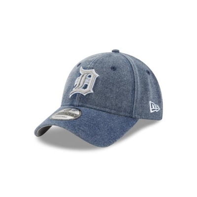 Blue Detroit Tigers Hat - New Era MLB Rugged Heather 9TWENTY Adjustable Caps USA3056987